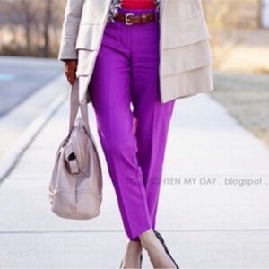 J. Crew Bright Purple Skimmer Pants